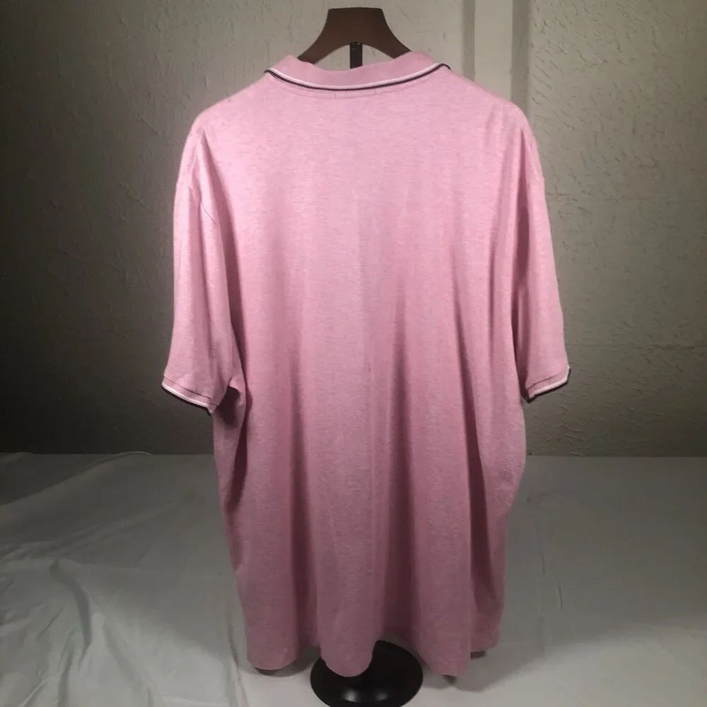 Y2K Polo Ralph Lauren Pony Logo Pink Preppy Polo Business Casual Shirt XXL